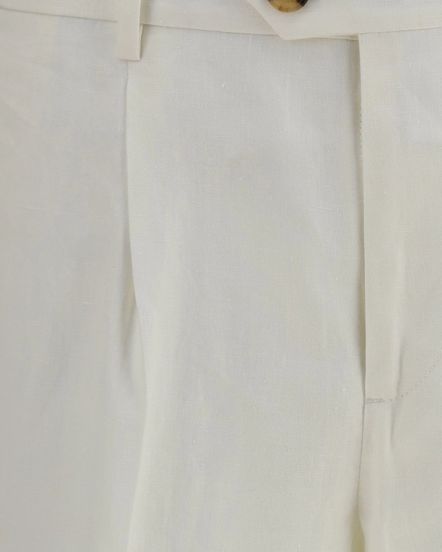 BRUNELLO CUCINELLI-白色純亞麻修身長褲