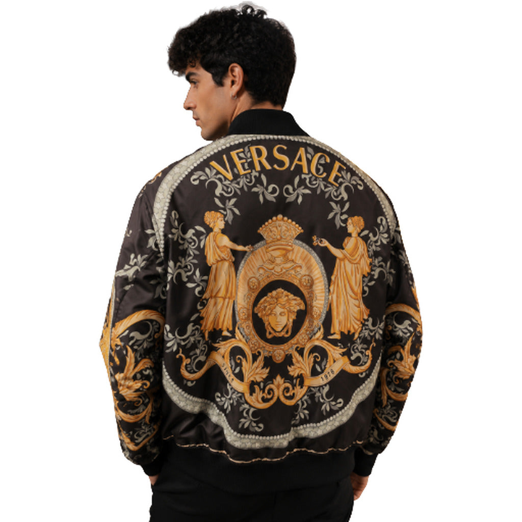 VERSACE-黑金雙面穿飛行外套