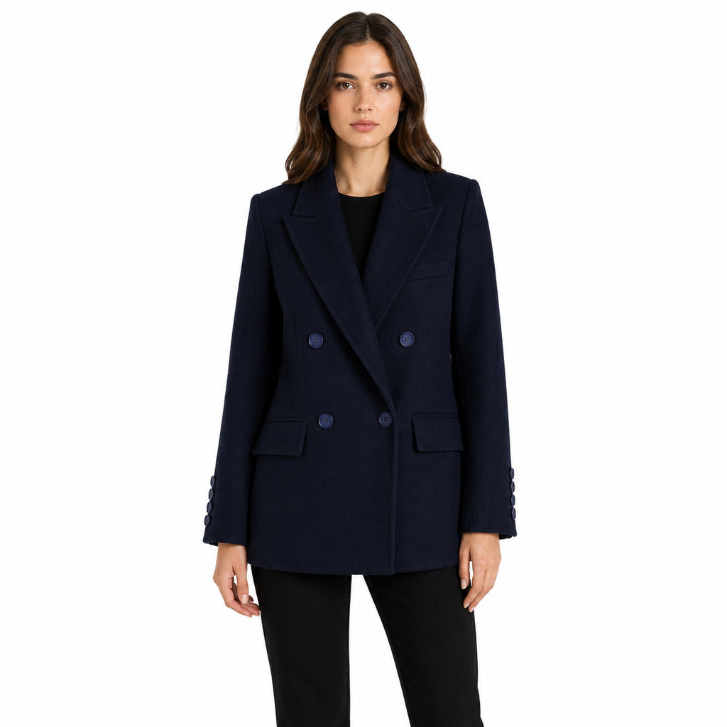 LORO PIANA－經典短版翻領雙排扣羊毛外套