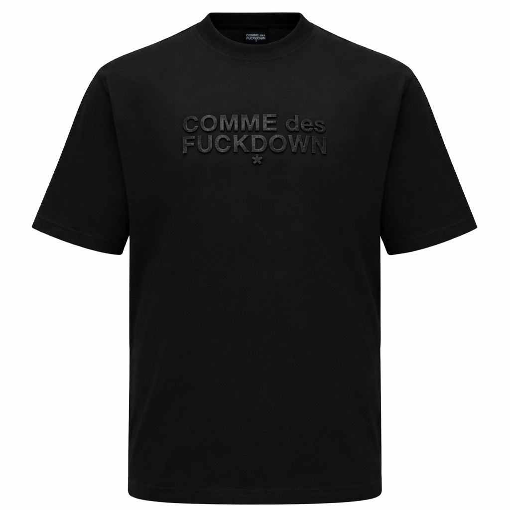 COMME DES FUCKDOWN - 美式風格休閒系列LOGO短袖黑色Ｔ恤