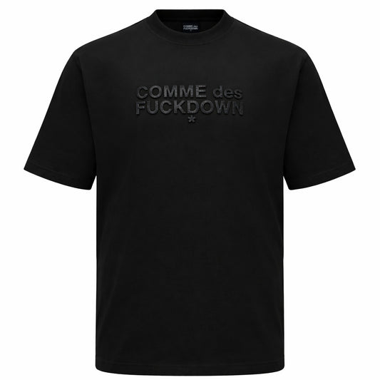 COMME DES FUCKDOWN - 美式風格休閒系列LOGO短袖黑色Ｔ恤