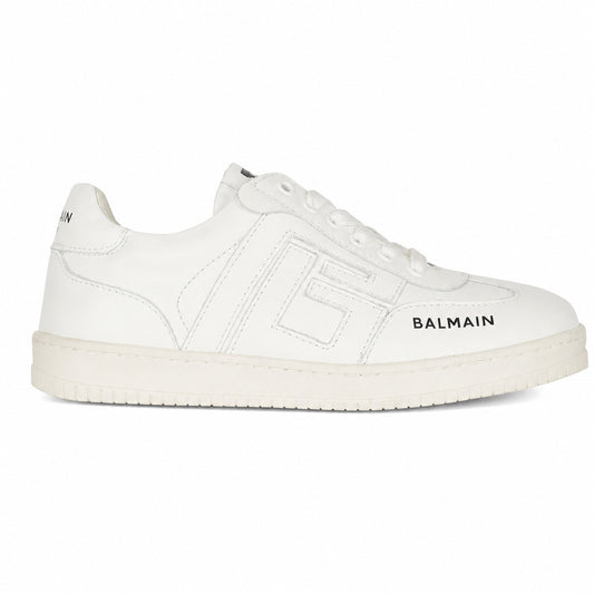 BALMAIN－白色皮革休閒鞋