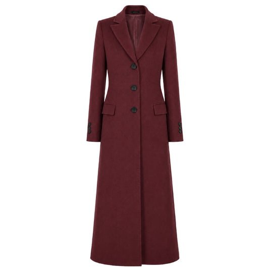LORO PIANA－紅色長版單排扣羊毛大衣