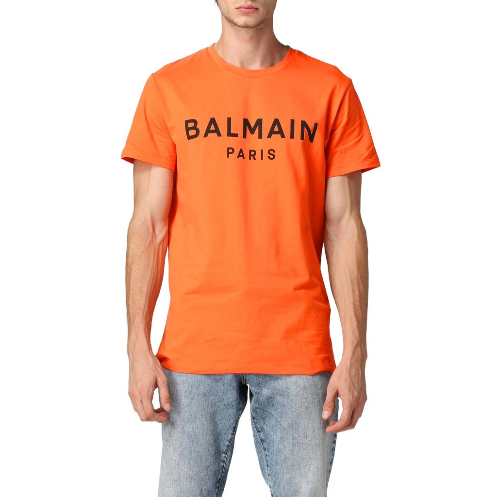 BALMAIN－橘色品牌標誌字體T恤