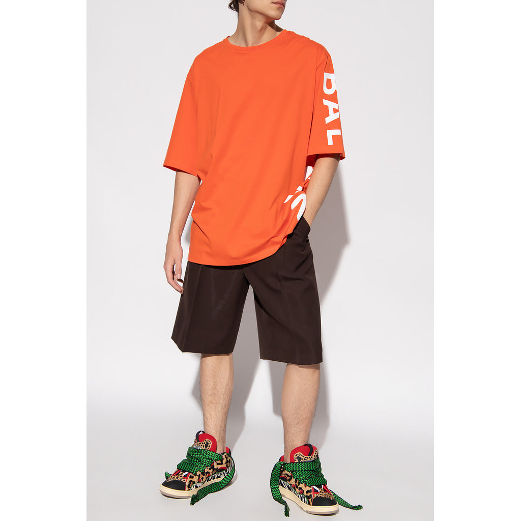 BALMAIN－橘色側邊標誌T恤