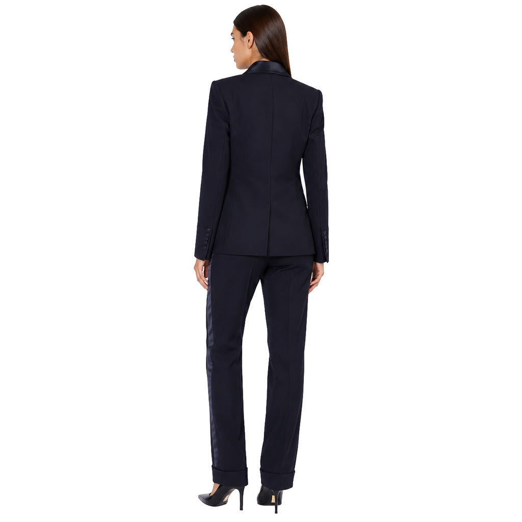 LORO PIANA－藍色/黑色緞領雙排扣兩件式西裝