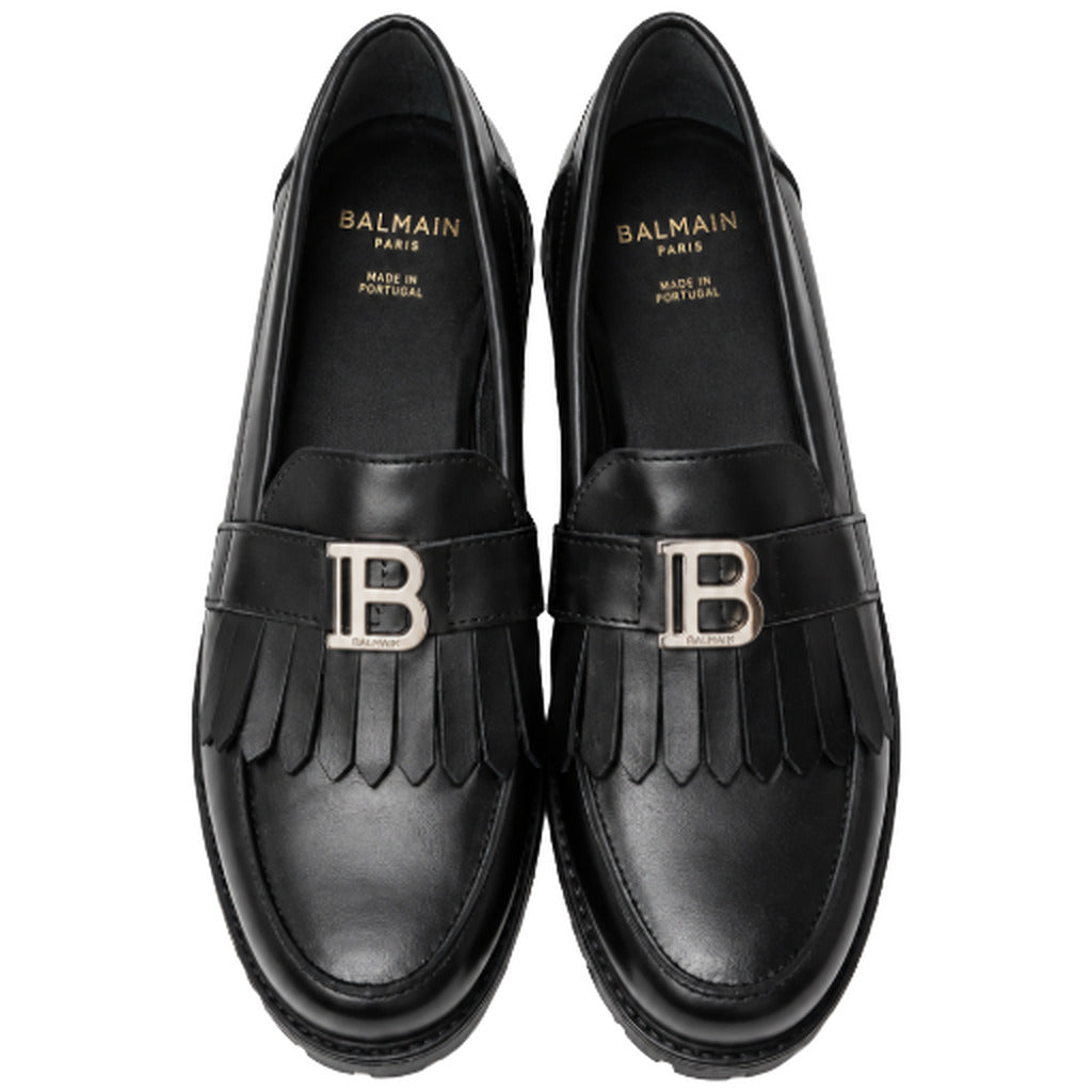 BALMAIN－黑色流蘇樂福鞋