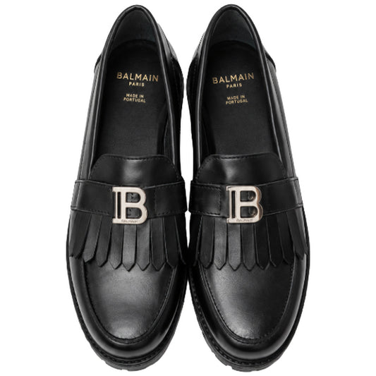 BALMAIN－黑色流蘇樂福鞋