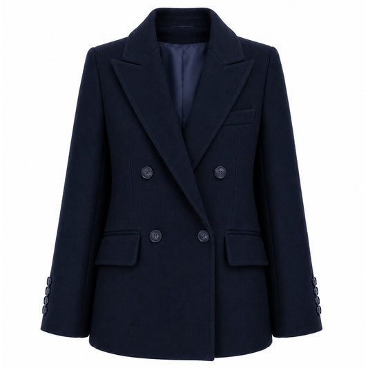 LORO PIANA－經典短版翻領雙排扣羊毛外套