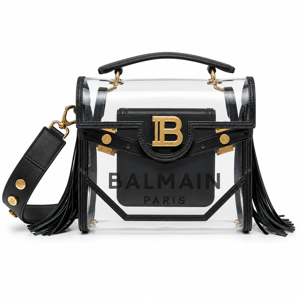 BALMAIN－透明PVC流蘇B-Buzz 23手袋