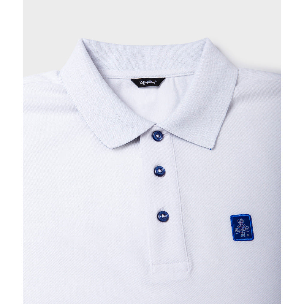 REFRIGIWEAR - 老錢風格棉質短袖白色藍標POLO衫