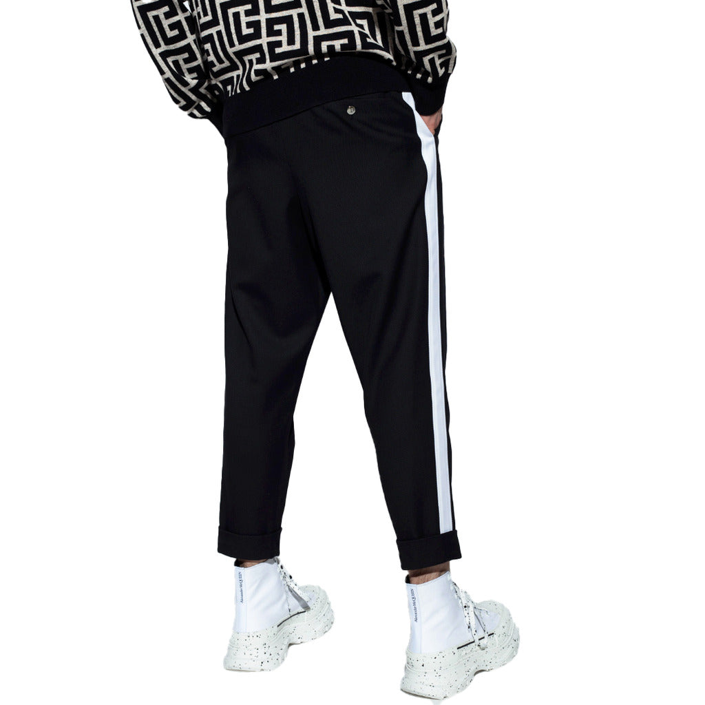 BALMAIN－黑色側邊條紋西裝長褲