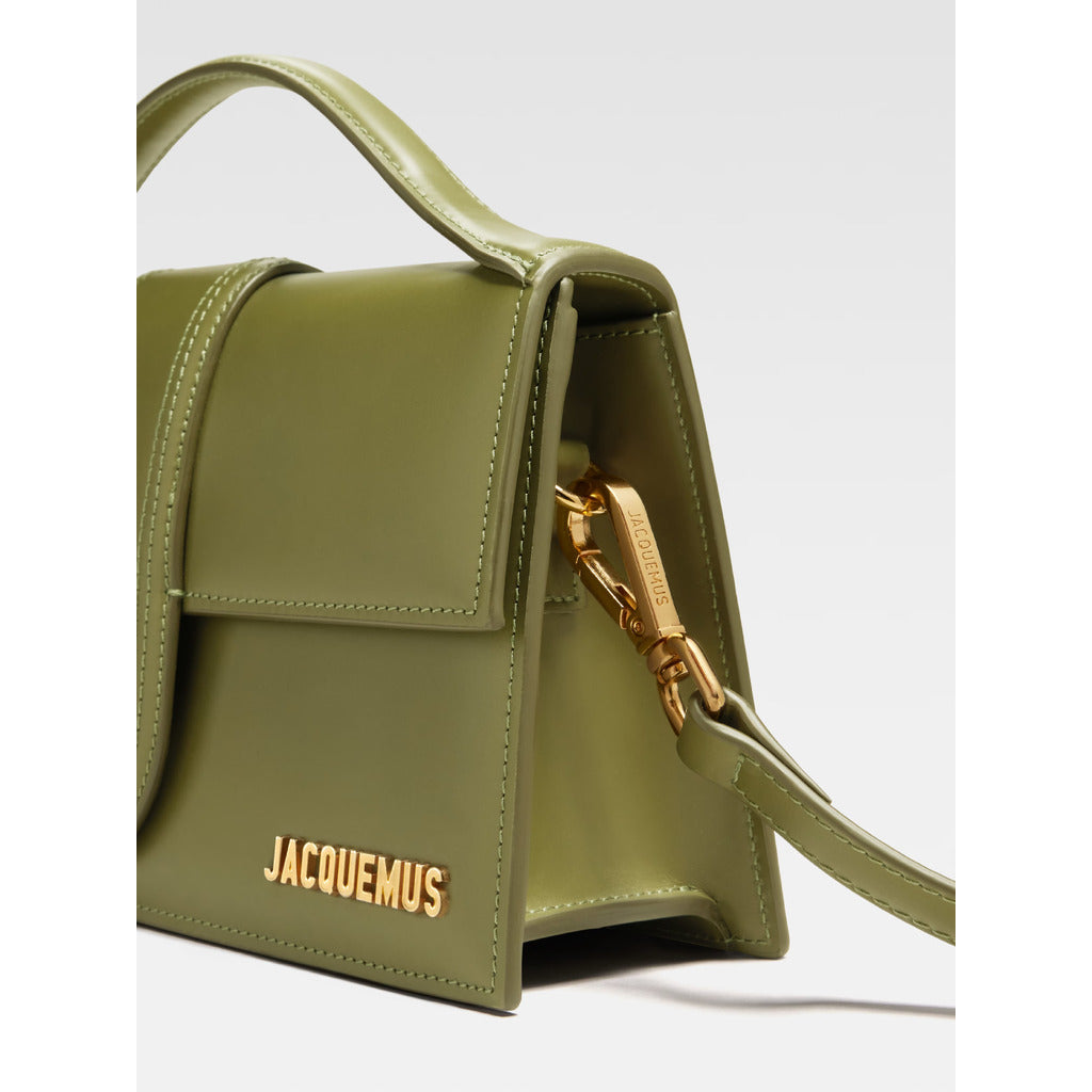 JACQUEMUS－卡其漆皮Le Grand Bambino肩背手提包