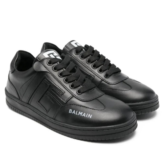 BALMAIN－黑色皮革運動鞋