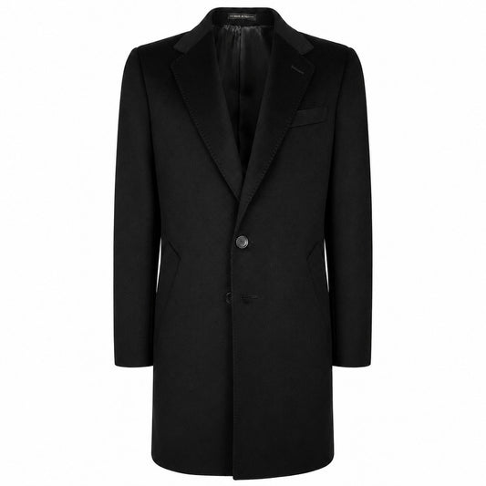 LORO PIANA－黑色喀什米爾雙釦大衣
