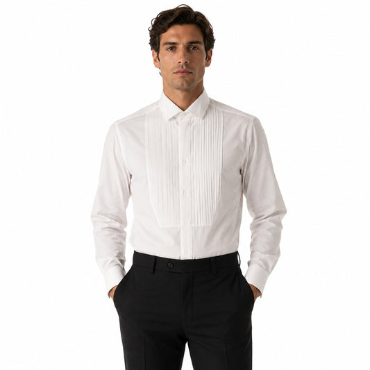 DOLCE & GABBANA－白色蝴蝶結領燕尾服襯衫
