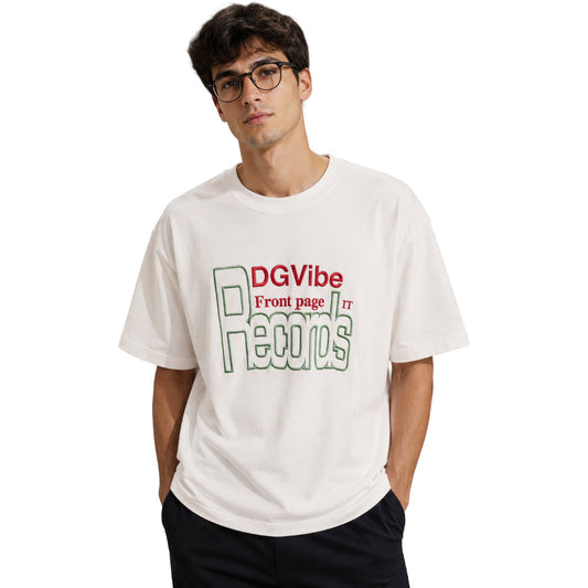 DOLCE & GABBANA－白色刺繡棉質T恤