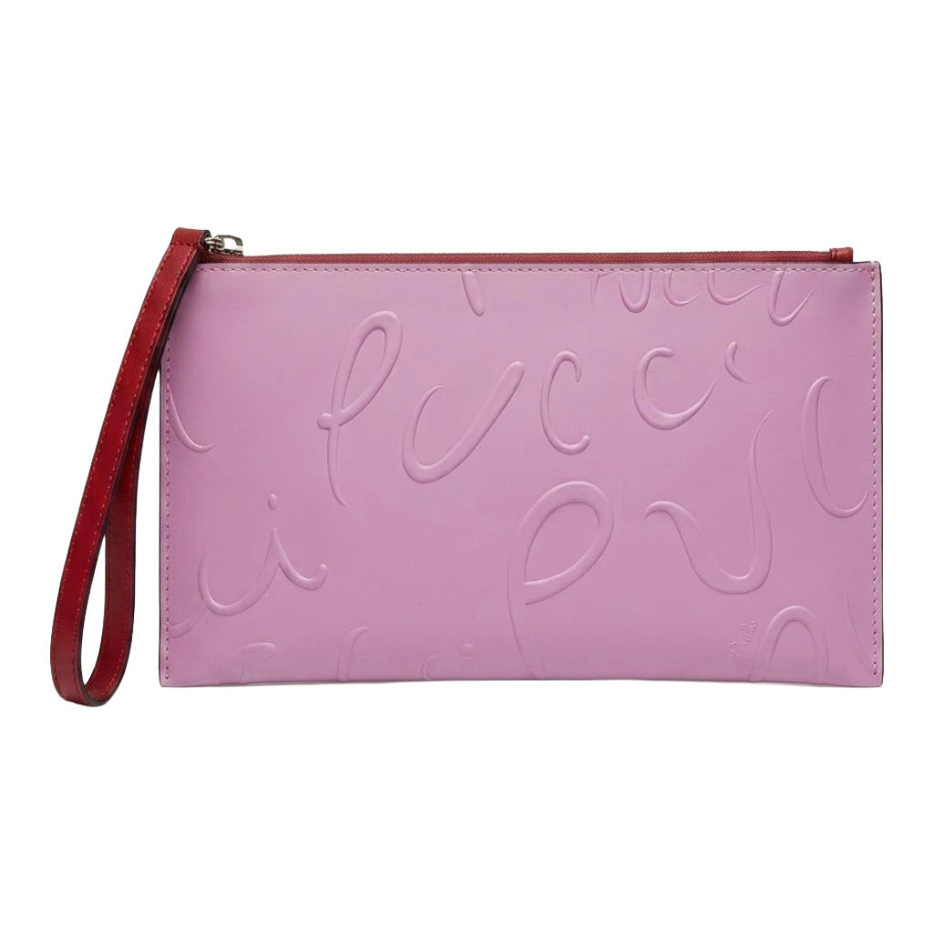 Emilio Pucci -義大利真皮粉紅色手拿包
