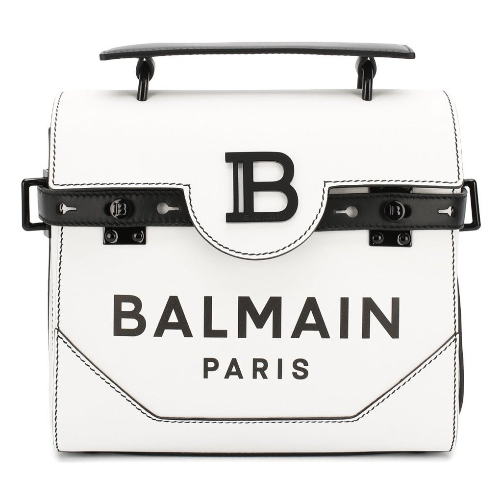BALMAIN－白色BB品牌釦肩背包