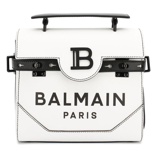 BALMAIN－白色BB品牌釦肩背包